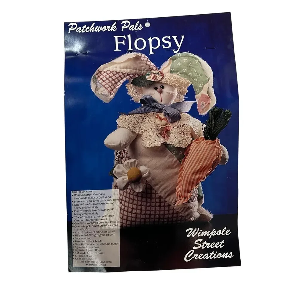 WIMPOLE STREET CREATIONS Patchwork Pals Flopsy Bunny Sewing Craft Kit Rabbit NEW